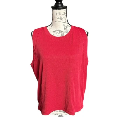 New Calia Carrie Underwood Bubble Mesh High Low Tank Top Autumn Rose Red 2X NWT - Image 1 of 4