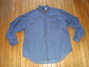 VINTAGE POLO RALPH LAUREN MEN'S DENIM JEANS LONGSLEEVES SHIRT SIZE XL GREAT! - Picture 1 of 9
