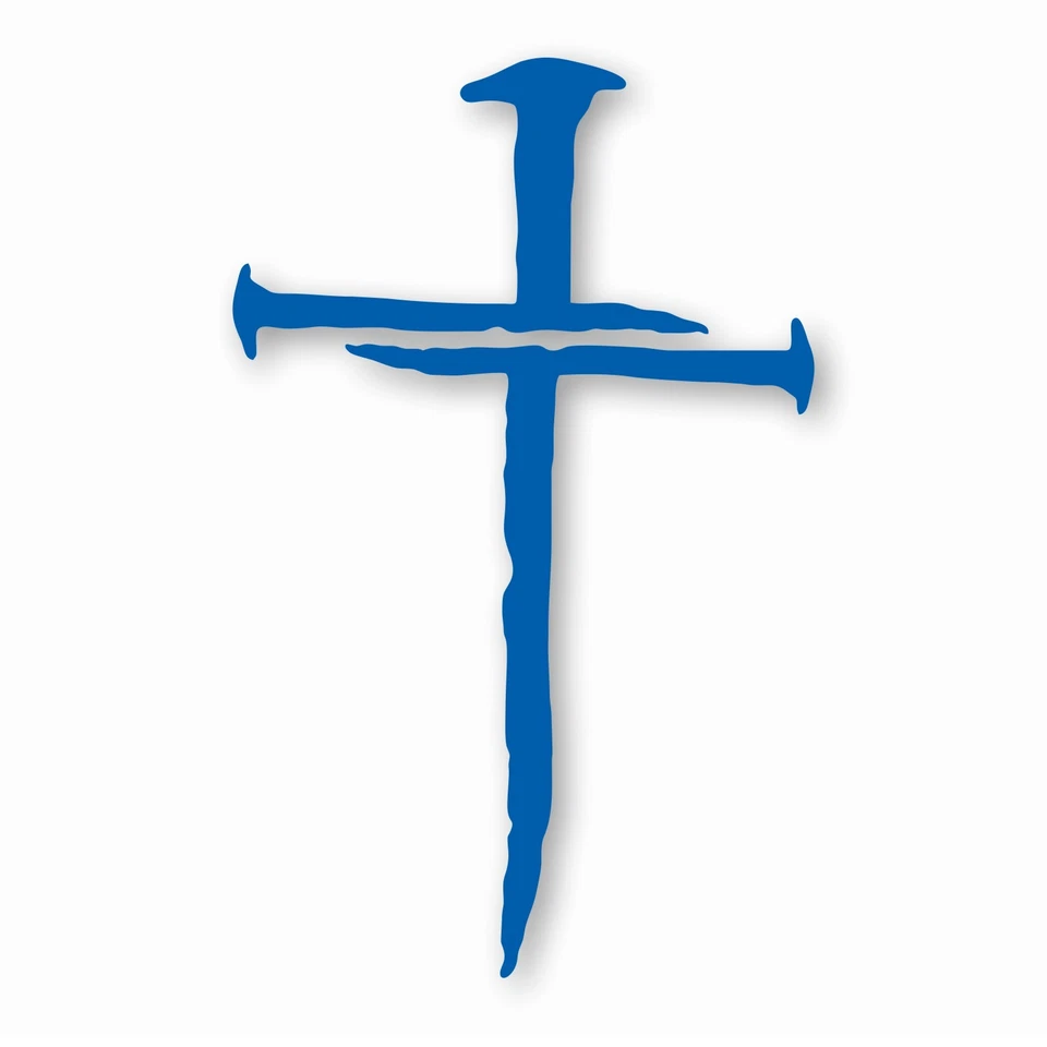 Cruz de Uñas Jesucristo Cristiano - Calcomanía de Vinilo Adhesiva - ELIGE Tamaño y Color Foto 1 de 1