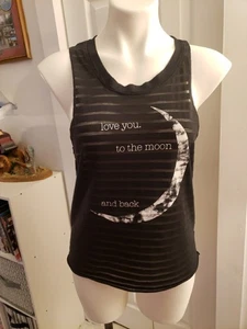 tank tops damen y2k Medium Live You To The Moon Schwarz - Bild 1 von 7