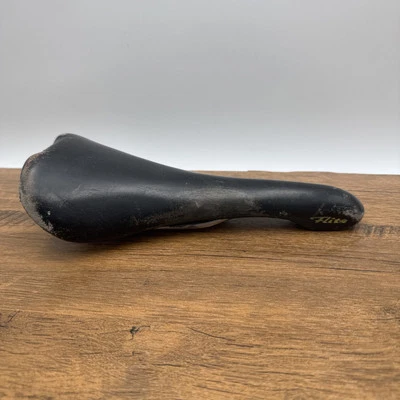 Sillín de cuero negro titanio Selle Italia Flite 1987 bicicleta de montaña MTB de colección Foto 1 de 4