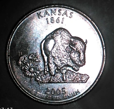 2005P Kansas Quarter Missing Letters in "E PLURIBUS" - Image 1 of 4