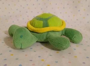 Velour Green and Yellow Turtle Miniature Soft Stuffed Animal Plush Toy 4" - Picture 1 of 5