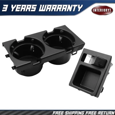 For BMW E46 51168217953 325i Black Front Center Console Cup Holder Coin Holder Foto 1 de 4
