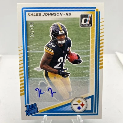 2025 Donruss - Kaleb Johnson - Rated Rookies - Auto #322 RC Auto SP /199 - Image 1 of 2