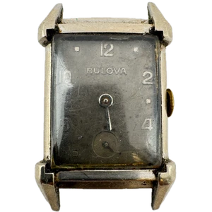 Vintage 21mm 1936 Bulova Grey Dial Men's Mechanical Wristwatch 7 AK 10k White GF - Picture 1 of 5