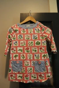 Mini Boden Girls Size 9/10 Pink Flowers Sleeves - Picture 1 of 2