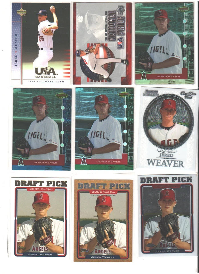 JERED WEAVER Pick Your Favorite from Drop Down Rookie RC S/N Jersey Los Angeles - Image 1 of 1