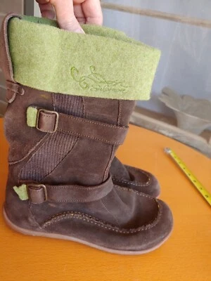Botas de nieve de invierno Salomon marrón gamuza lana verde 8,5 para mujer Foto 1 de 4