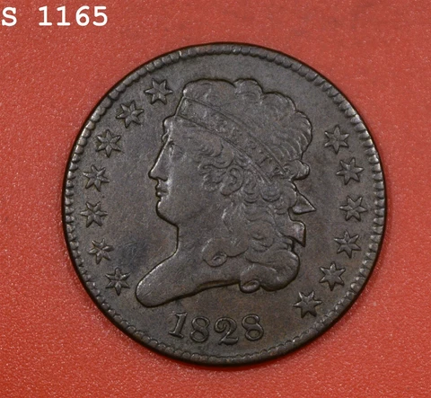 1828 Classic Head Half Cent "VF/XF" *Free S/H After 1st Item* Cover