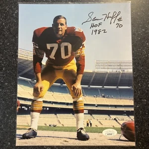 SAM HUFF signed 8x10 Photo! WVU Mountaineers Redskins Giants Hall Of Fame (11) - Picture 1 of 2