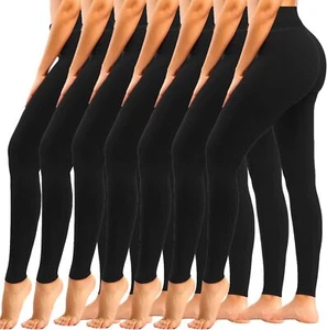 yeuG 7 Pack High Waisted Leggings for Women Tummy Control Soft Workout Yoga Pant - Picture 1 of 20