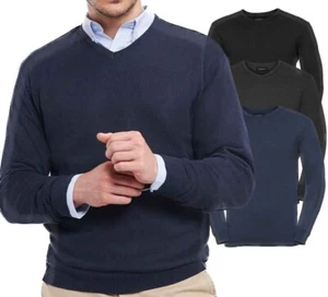 Russell 710M Mens Boys Childs School Smart Vee V Neck Sweater Jumper - Picture 1 of 4