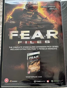 FEAR F.E.A.R Perseus Mandate RARE PC 42cm x 59cm Promotional Poster #2 - Picture 1 of 2