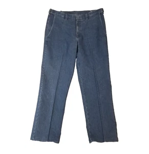 Haggar dad jeans pants men's 36x31 blue denim comfort waist retro - Picture 1 of 15