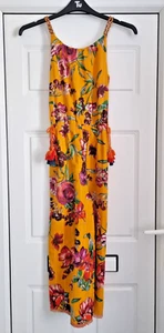 Fab Girls Next Bright Yellow Multi Floral Jumpsuit, Strappy, Cropped, Age 12 Yrs - Picture 1 of 15