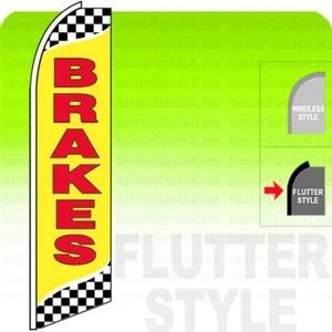 BRAKE  Swooper Flag Feather Banner Sign 11.5' Tall FLUTTER Style yb - Picture 1 of 2