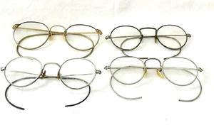 VINTAGE Lot of 4 Silver Tone Roundish Art Deco Style Eyeglasses - As-Is - Picture 1 of 7