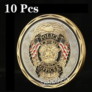 10 Stück Challenge Coin Collectibles Police Officer Protect US Michael - Bild 1 von 11