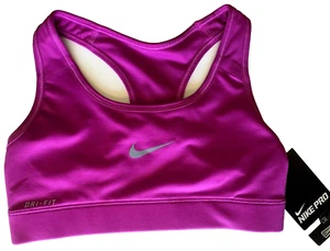 NEW NIKE PRO [XS] Women DRI-FIT Medium Support Sports Bra-Purple/Grey 375833-521 - Picture 1 of 1