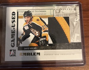 2007-08 ITG Heroes and Prospects Game-Used Emblem David Krejci #GUE-59 Rookie RC