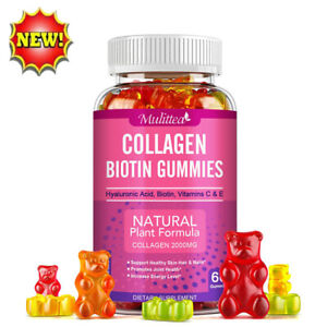 Collagen Biotin Gummies for Hair,Skin,Nails,Premium Collagen Vitamin Supplement