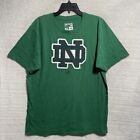 NCAA Notre Dame T Shirt Adidas Short Sleeve Mens XL Green Graphic Crew Neck