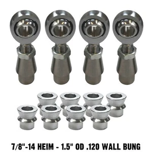7/8" Chromoly Heim Joint 1.5" OD .120 Wall Sway Bar Tie Rod End Kit HMS Spacers - Picture 1 of 5