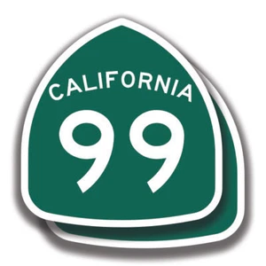 ADESIVO CALIFORNIA STATE ROUTE 99 2 decalcomanie segnale stradale Bogo autostrada paraurti - Foto 1 di 1