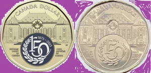 Set of 2025 Canada COL & Non-Col Supreme Court Loonie Dollar Mint UNC $1 Coin - Picture 1 of 4
