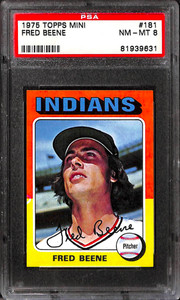 1975 TOPPS MINI #181 FRED BEENE PSA 8 81939631