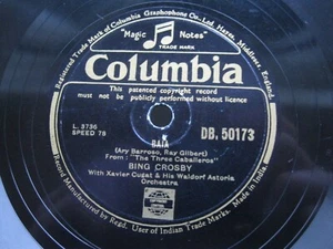 BING CROSBY 78 RPM YOU BELONG TO MY HEART / BAIA 1949 INDIA COLUMBIA DB.50173 - Picture 1 of 6