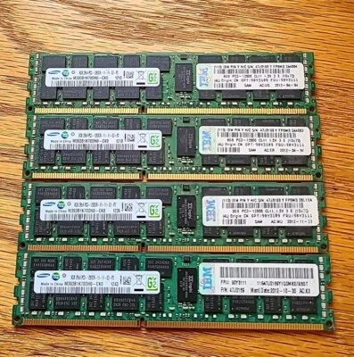 32GB (4x8GB) SAMSUNG M393B1K70DH0-CK0 2RX4 PC3-12800R DDR3 SERVER RAM FAST SHIP - Image 1 of 3