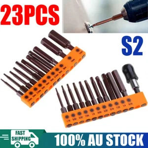 23X Hex Head Magnetic Screw Driver Bit Set Allen Key Impact Power Extension S2 - Picture 1 of 12