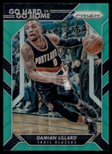 2016-17 Panini Prizm Damian Lillard Go Hard Go Home Green Prizms Free Shipping