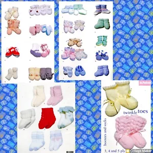 Patons Twinkle Toes 18 Bootees 7 Socks Knitting Book C45 in 3 4 5 Ply - Picture 1 of 5
