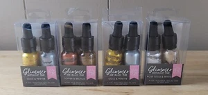 Hero Arts GLIMMER METALLIC INK Lot of 4 Rose Gold-White-Gold-Pewter 0.5 fl oz - Picture 1 of 7