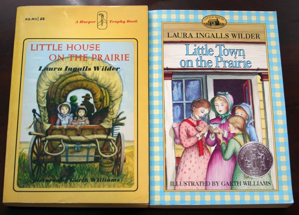 LITTLE HOUSE ON THE PRAIRIE + LITTLE TOWN ON THE PRAIRIE 1971 Paperback Book Lot - Image 1 of 1