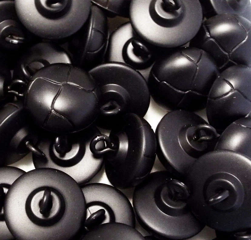 3 Knöpfe Leder Optik glatt edel Jacken Mäntel schwarz 23mm Kunststoff Metall Öse - Bild 1 von 1