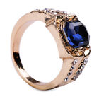 Herren Saphir Ring saphirring Fingerring Blau Damen Ringe Blue Zircon Ring og
