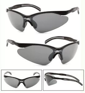 XLoop Hombres Mujeres Gafas de Sol Correr Ciclismo Envoltura UV Proteger Templos Negros Brillantes - Imagen 1 de 5