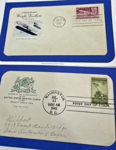 Iwo Jima / Wright Brothers FDC First Day of Issue Envelopes / Stamps w/ Card - Picture 1 of 1