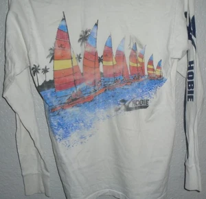 Vintage 1980er Hobie Beach Surf Segel Langarm T-Shirt Small - Bild 1 von 4
