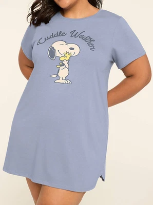Camisa de dormir Lane Bryant "Cuddle Weather" Peanuts Snoopy confortável algodão 18-20 2X nova com etiquetas - Imagem 1 de 3