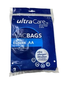 Eureka AA Ultra Care VacBags for Eureka Uprights 3 Bags New In Package 20-1143 - Picture 1 of 2