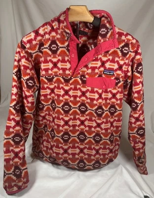 Patagonia Synchilla Snap T Fleece Pullover  SW Aztec Pattern Pink/Purple Size M - Image 1 of 3