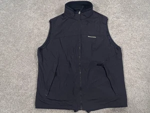 Abercrombie & Fitch Vest Mens Large Black Full Zip Stand Collar Mesh Lined - Picture 1 of 6