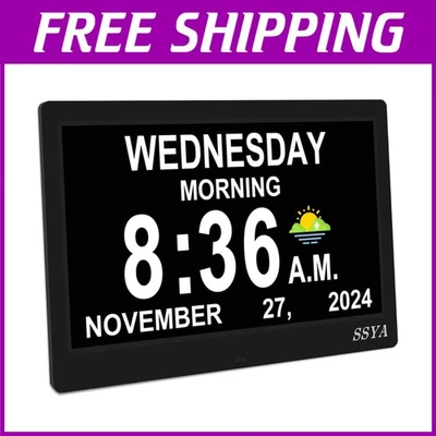 Large Digital Dementia Clock with Day & Date - Image 1 of 4