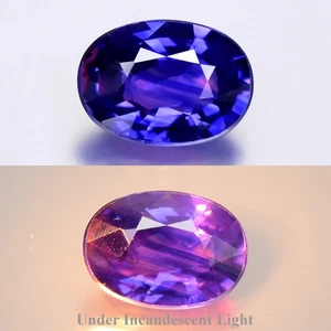 💎 GLC CERTIFIED 1.21ct IF Oval Natural Color Change Sapphire - Unheated, Gem - Picture 1 of 7