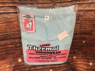 Nueva Ropa Interior Térmica Vintage Damas Ropa Interior Larga Pantalones Bebé Azul Talla XL Foto 1 de 4